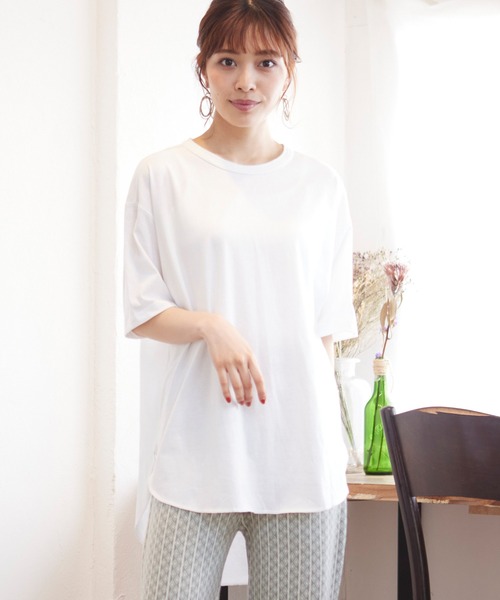 MATCH&more（マッチアンドモア）の「バックヘンリーＴシャツ（Tシャツ/カットソー・レディース・ホワイト/ブラック/ベージュ/グレー/カーキ/ミント・FREE）」の8枚目の写真