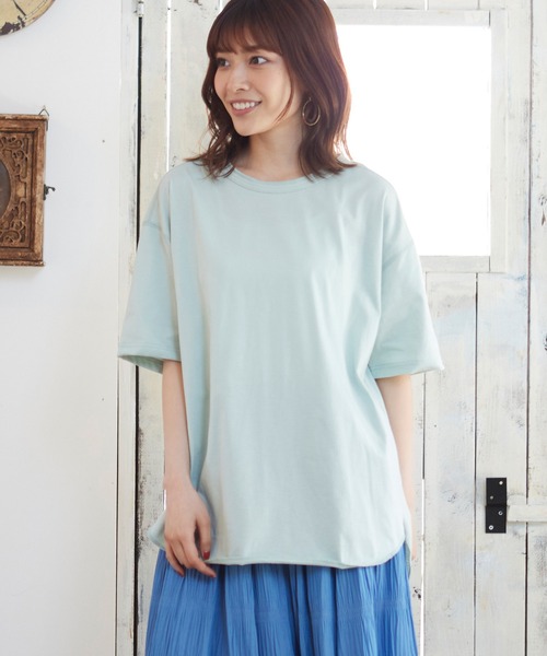 MATCH&more（マッチアンドモア）の「バックヘンリーＴシャツ（Tシャツ/カットソー・レディース・ホワイト/ブラック/ベージュ/グレー/カーキ/ミント・FREE）」の9枚目の写真