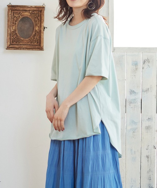 MATCH&more（マッチアンドモア）の「バックヘンリーＴシャツ（Tシャツ/カットソー・レディース・ホワイト/ブラック/ベージュ/グレー/カーキ/ミント・FREE）」の15枚目の写真