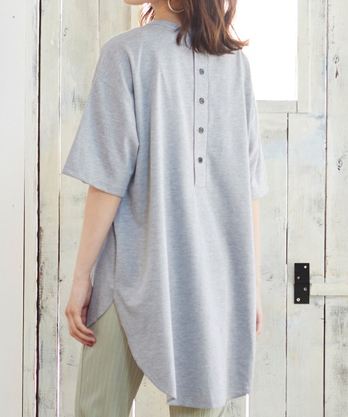 MATCH&more（マッチアンドモア）の「バックヘンリーＴシャツ（Tシャツ/カットソー・レディース・ホワイト/ブラック/ベージュ/グレー/カーキ/ミント・FREE）」の19枚目の写真