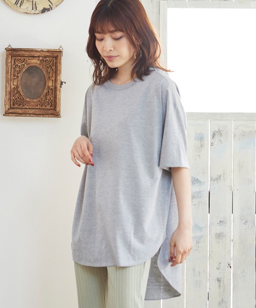 MATCH&more（マッチアンドモア）の「バックヘンリーＴシャツ（Tシャツ/カットソー・レディース・ホワイト/ブラック/ベージュ/グレー/カーキ/ミント・FREE）」の18枚目の写真