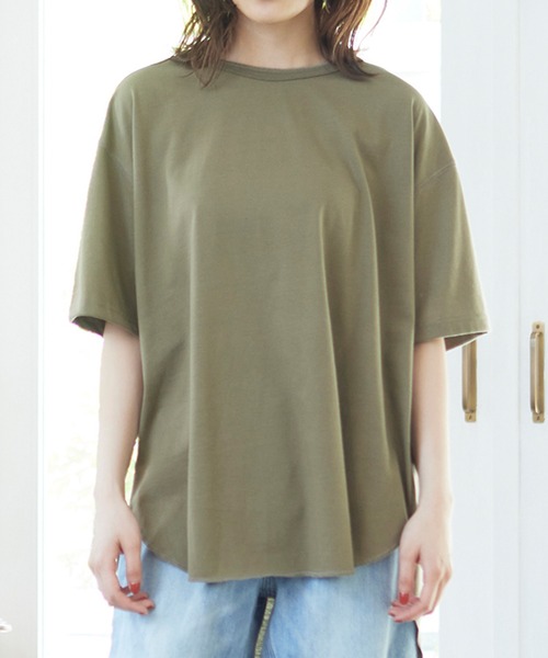 MATCH&more（マッチアンドモア）の「バックヘンリーＴシャツ（Tシャツ/カットソー・レディース・ホワイト/ブラック/ベージュ/グレー/カーキ/ミント・FREE）」の21枚目の写真