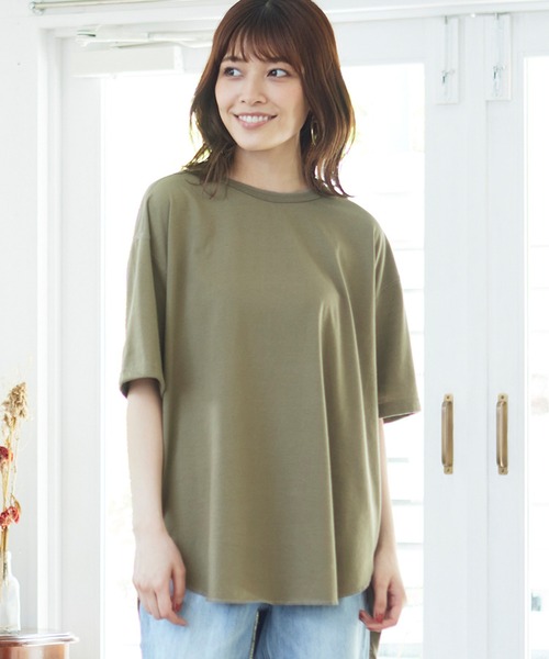 MATCH&more（マッチアンドモア）の「バックヘンリーＴシャツ（Tシャツ/カットソー・レディース・ホワイト/ブラック/ベージュ/グレー/カーキ/ミント・FREE）」の22枚目の写真