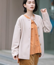 スーパー100ツイルジャージー　ノーカラージャケット