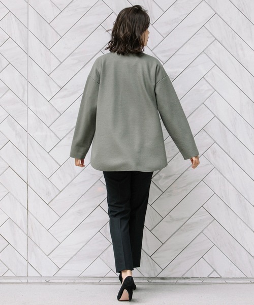 Munich（ミューニック）の「スーパー100ツイルジャージー　ノーカラージャケット（ノーカラージャケット・レディース・ブラック/カーキ/ライトベージュ・S/XS）」の6枚目の写真