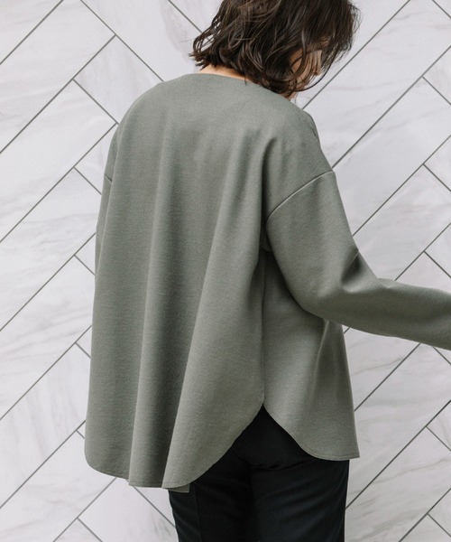 Munich（ミューニック）の「スーパー100ツイルジャージー　ノーカラージャケット（ノーカラージャケット・レディース・ブラック/カーキ/ライトベージュ・S/XS）」の11枚目の写真