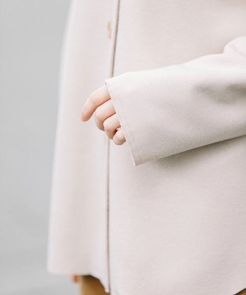 Munich（ミューニック）の「スーパー100ツイルジャージー　ノーカラージャケット（ノーカラージャケット・レディース・ブラック/カーキ/ライトベージュ・S/XS）」の21枚目の写真