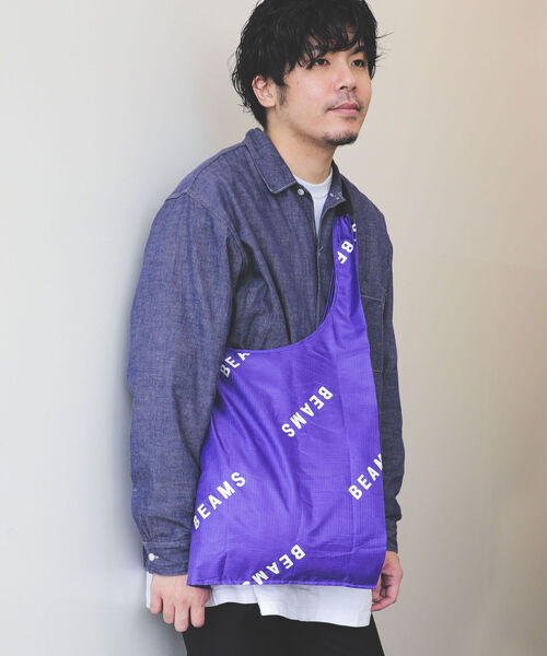 bpr BEAMS（ビーピーアール ビームス ）の「BEAMS / ロゴ 2WAY ショッパーバッグ（トートバッグ・メンズ・ホワイト/ブラック/パープル/カーキ/サックスブルー/ピンク/オレンジ/グリーン・ONE SIZE）」の6枚目の写真