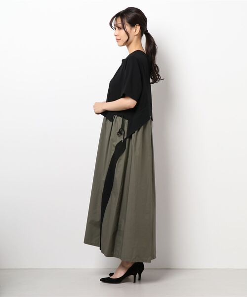 セール The ワンピース Store ティテ インザ ストア のファッション In In ウエストドロスト切り替えライン半袖ワンピース ワンピース Tite