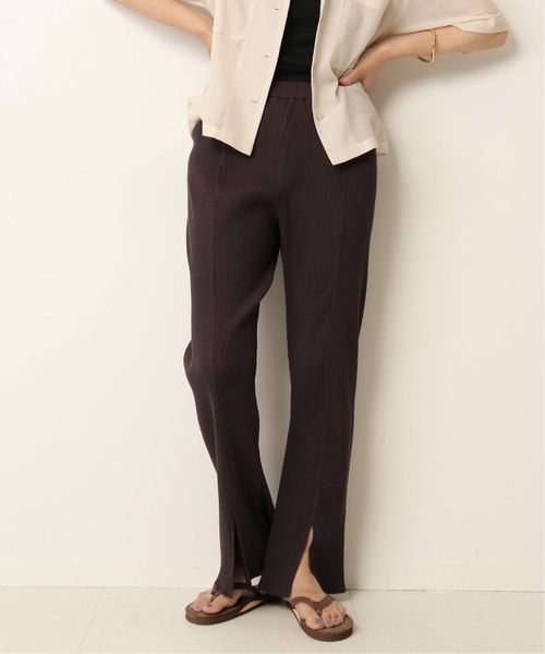 journal standard L'essage（ジャーナルスタンダードレサージュ）の「リブパンツ◆（その他パンツ・レディース・ブラック/ブラウン/カーキ・FREE）」の3枚目の写真