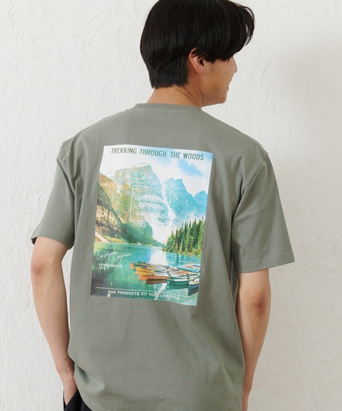 OUTDOOR PRODUCTS（アウトドアプロダクツ）の「【OUTDOOR PRODUCTS】USAコットン ヘビーウェイトグラフィックバックプリントTシャツ/ワンポイントブランドロゴ（Tシャツ/カットソー・メンズ・ホワイト/ネイビー/カーキ/ブラック/ベージュ/ホワイト系その他・X-LARGE/MEDIUM/LARGE）」の6枚目の写真
