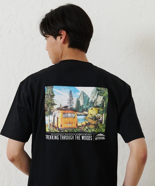 OUTDOOR PRODUCTS（アウトドアプロダクツ）の「【OUTDOOR PRODUCTS】USAコットン ヘビーウェイトグラフィックバックプリントTシャツ/ワンポイントブランドロゴ（Tシャツ/カットソー・メンズ・ホワイト/ネイビー/カーキ/ブラック/ベージュ/ホワイト系その他・X-LARGE/MEDIUM/LARGE）」の4枚目の写真