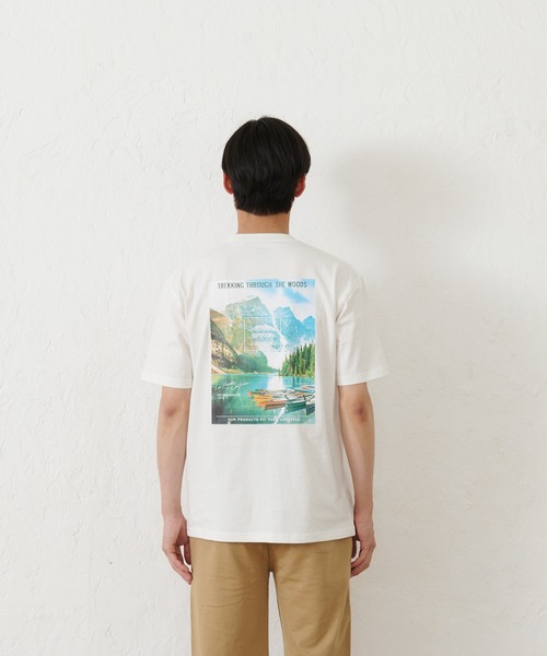 OUTDOOR PRODUCTS（アウトドアプロダクツ）の「【OUTDOOR PRODUCTS】USAコットン ヘビーウェイトグラフィックバックプリントTシャツ/ワンポイントブランドロゴ（Tシャツ/カットソー・メンズ・ホワイト/ネイビー/カーキ/ブラック/ベージュ/ホワイト系その他・X-LARGE/MEDIUM/LARGE）」の19枚目の写真