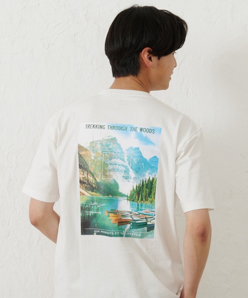 OUTDOOR PRODUCTS（アウトドアプロダクツ）の「【OUTDOOR PRODUCTS】USAコットン ヘビーウェイトグラフィックバックプリントTシャツ/ワンポイントブランドロゴ（Tシャツ/カットソー・メンズ・ホワイト/ネイビー/カーキ/ブラック/ベージュ/ホワイト系その他・X-LARGE/MEDIUM/LARGE）」の20枚目の写真