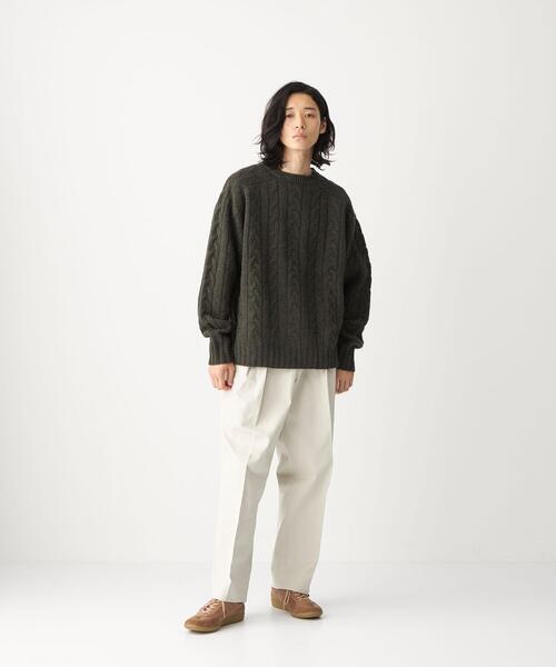 CITEN(シテン)の「<CITEN(シテン)>フィッシャーマンズ ニット(ニット/セーター・メンズ・ライトグレー/ダークグリーン/ライム/ナチュラル/ライトピンク・FREE)」の6枚目の写真