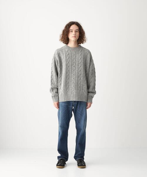 CITEN(シテン)の「<CITEN(シテン)>フィッシャーマンズ ニット(ニット/セーター・メンズ・ライトグレー/ダークグリーン/ライム/ナチュラル/ライトピンク・FREE)」の9枚目の写真