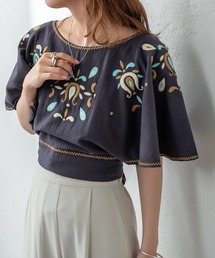 mystic | 刺繍ポンチョトップス(シャツ/ブラウス)