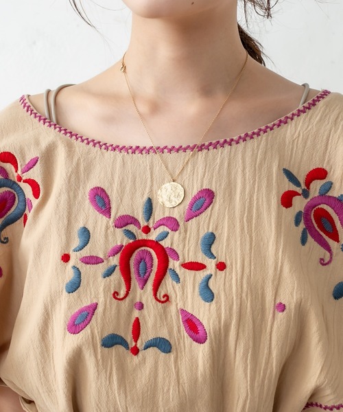 mystic(ミスティック)の「刺繍ポンチョトップス(シャツ/ブラウス・レディース・チャコールグレー/キャメル・FREE)」の18枚目の写真