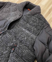 美品 希少XL⭐️ディーゼル グースダウンジャケット K-BOOMS 異素材 黒 DIESEL（ディーゼル）の「ミックスマテリアルダウンジャケット K-BOOMS