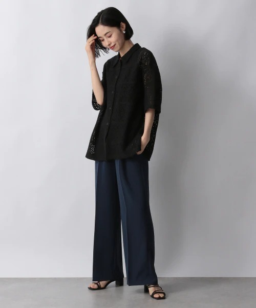 LOWRYS FARM（ローリーズファーム）の「カラーイージーワイドパンツ　957895（スラックス・レディース・アイボリー/ネイビー/カーキ・FREE）」の9枚目の写真