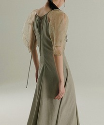 【MURMURMI】Puff sleeve silk dress chw21a022