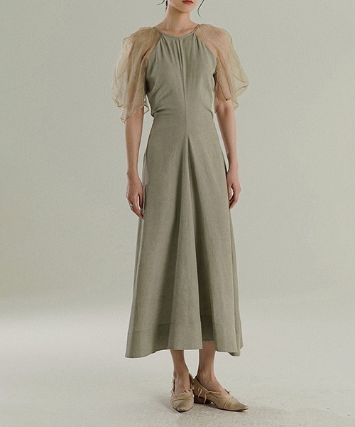 chuclla(チュクラ)の「【MURMURMI】Puff sleeve silk dress chw21a022(ワンピース・レディース・ライトグリーン・L/M)」の15枚目の写真
