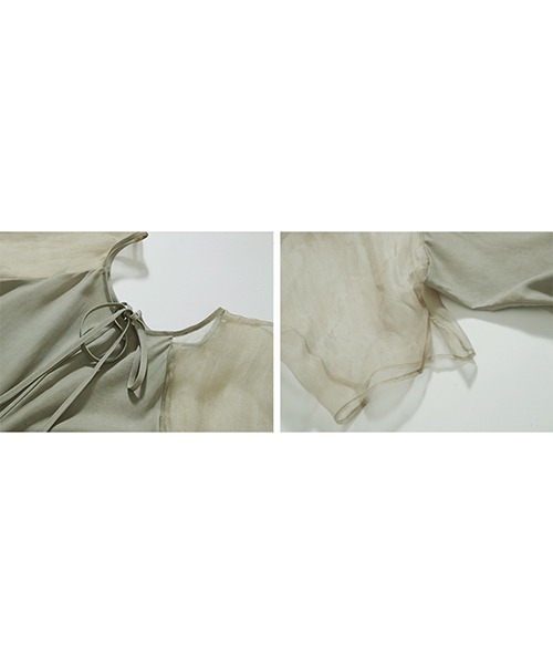 chuclla(チュクラ)の「【MURMURMI】Puff sleeve silk dress chw21a022(ワンピース・レディース・ライトグリーン・L/M)」の19枚目の写真