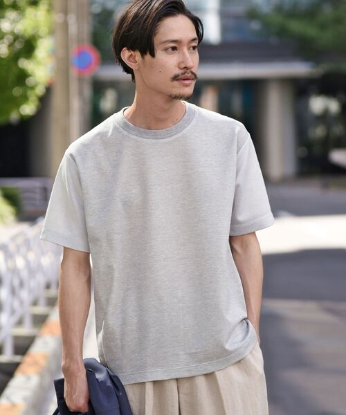 SHIPS（シップス）の「SHIPS: japan quality プリペラ調 リラックス Tシャツ（Tシャツ/カットソー・メンズ・ライトグレー/ブルー/キャメル・SMALL/MEDIUM/LARGE/X-LARGE）」の2枚目の写真