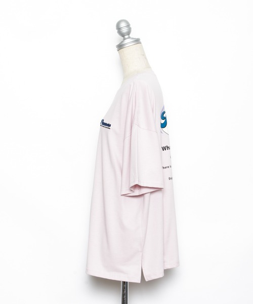 AS KNOW AS plus（アズノゥアズプラス）の「☆ポップな楕円ビッグＴシャツ（Tシャツ/カットソー・レディース・オフホワイト/ライトピンク/スミクロ/ライトブルー・FREE）」の6枚目の写真