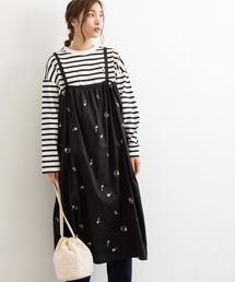 POU DOU DOU | フラワー刺繍2wayジャンスカ(ワンピース)