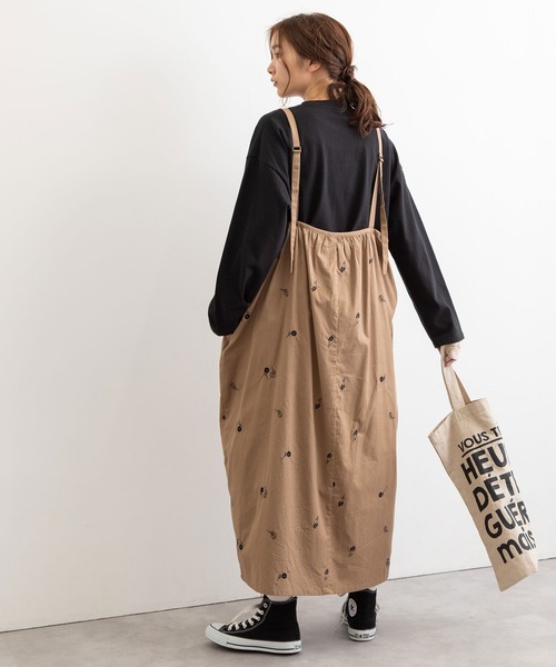 POU DOU DOU（プードゥドゥ）の「フラワー刺繍2wayジャンスカ（ワンピース・レディース・ブラック/ブラウン/キナリ・3）」の22枚目の写真