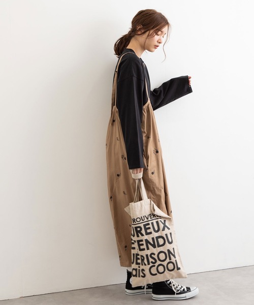 POU DOU DOU（プードゥドゥ）の「フラワー刺繍2wayジャンスカ（ワンピース・レディース・ブラック/ブラウン/キナリ・3）」の7枚目の写真