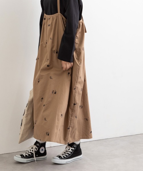 POU DOU DOU（プードゥドゥ）の「フラワー刺繍2wayジャンスカ（ワンピース・レディース・ブラック/ブラウン/キナリ・3）」の19枚目の写真