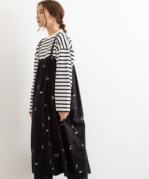 POU DOU DOU（プードゥドゥ）の「フラワー刺繍2wayジャンスカ（ワンピース・レディース・ブラック/ブラウン/キナリ・3）」の11枚目の写真