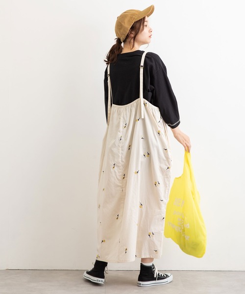 POU DOU DOU（プードゥドゥ）の「フラワー刺繍2wayジャンスカ（ワンピース・レディース・ブラック/ブラウン/キナリ・3）」の6枚目の写真