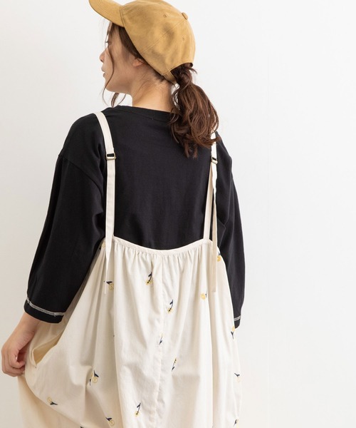 POU DOU DOU（プードゥドゥ）の「フラワー刺繍2wayジャンスカ（ワンピース・レディース・ブラック/ブラウン/キナリ・3）」の12枚目の写真