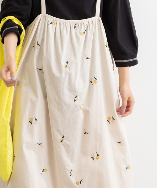 POU DOU DOU（プードゥドゥ）の「フラワー刺繍2wayジャンスカ（ワンピース・レディース・ブラック/ブラウン/キナリ・3）」の21枚目の写真