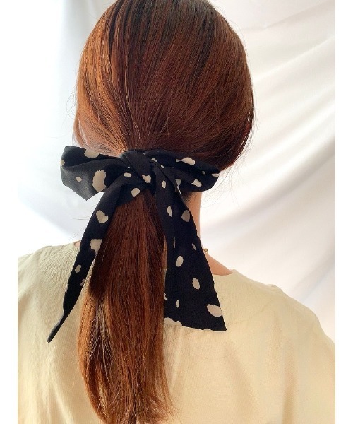 mou(モウ)の「ダルメシアン柄ヘアリボン(その他ヘアアクセサリー・レディース・ブラック/ブラウン/ベージュ・FREE)」の2枚目の写真