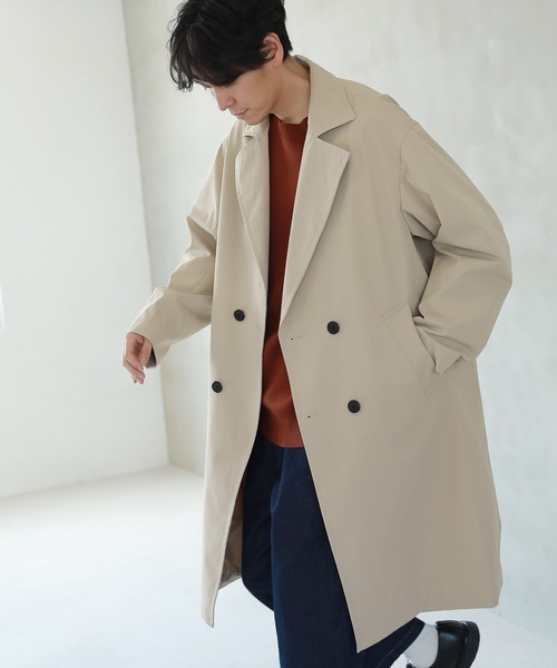 LAKOLE（ラコレ）の「ドビーダブルBIGコート / 218472（トレンチコート・メンズ・ブラック/ブラウン/ベージュ・MEDIUM/LARGE）」の3枚目の写真