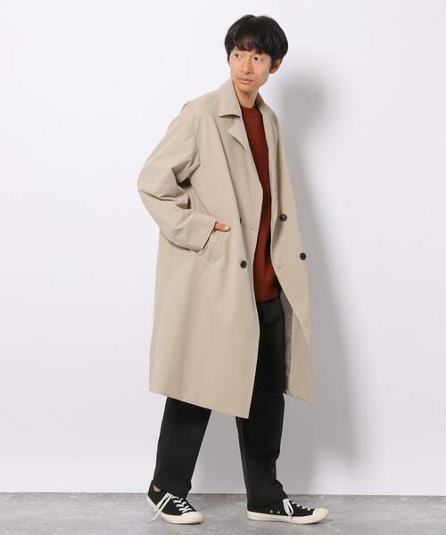 LAKOLE（ラコレ）の「ドビーダブルBIGコート / 218472（トレンチコート・メンズ・ブラック/ブラウン/ベージュ・MEDIUM/LARGE）」の4枚目の写真