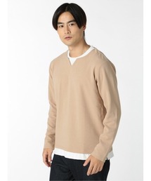 m.f.editorial（エムエフエディトリアル）の「エムエフエディトリアルメンズ/m.f.editorial：MEN リップル フェイクレイヤード キーネック 長袖Ｔシャツ（Tシャツ/カットソー・メンズ）」