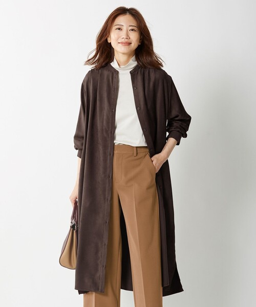 J.PRESS(ジェイプレス)の「【洗える】ソフィーヌスエード ワンピース(ワンピース・レディース・ブラウン系/ベージュ系・T13)」の1枚目の写真