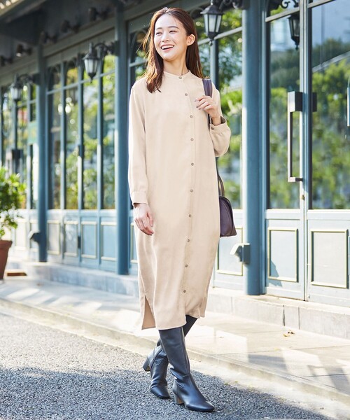 J.PRESS(ジェイプレス)の「【洗える】ソフィーヌスエード ワンピース(ワンピース・レディース・ブラウン系/ベージュ系・T13)」の4枚目の写真