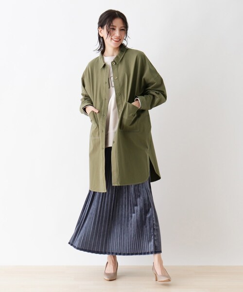 SHOO・LA・RUE（シューラルー）の「◆ポケット付きカバーオール（ブルゾン・レディース・カーキ/ブラウン系/ベージュ・00）」の5枚目の写真