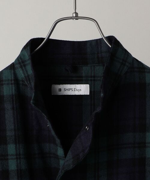 SHIPS Days（シップスデイズ）の「SHIPS Days: シャギーネル チェック ホスピタル シャツジャケット（カバーオール・メンズ・ネイビー・MEDIUM/LARGE）」の3枚目の写真
