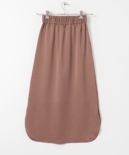 KBF+(ケービーエフプラス)の「KBF+ サテンストレートスカート∴(スカート・レディース・ライトグレー/ライトブルー/ブラウン・ONE)」の6枚目の写真