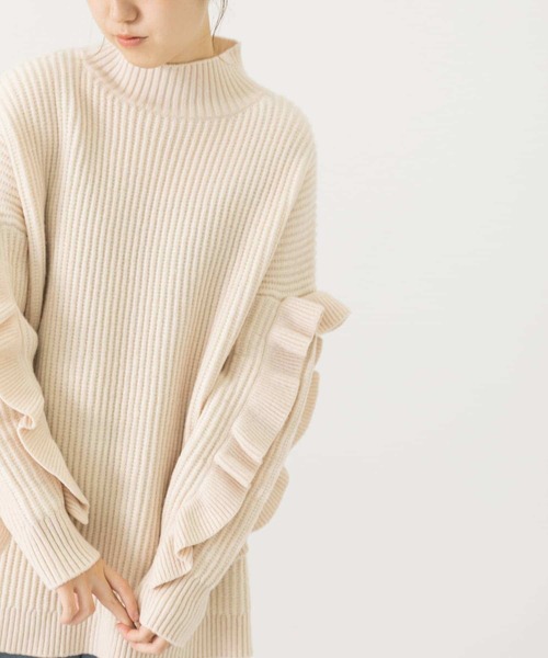 LAATO(ラート)の「FRILL LOVE KNIT(ニット/セーター・レディース・オフホワイト/ブラック・FREE)」の22枚目の写真