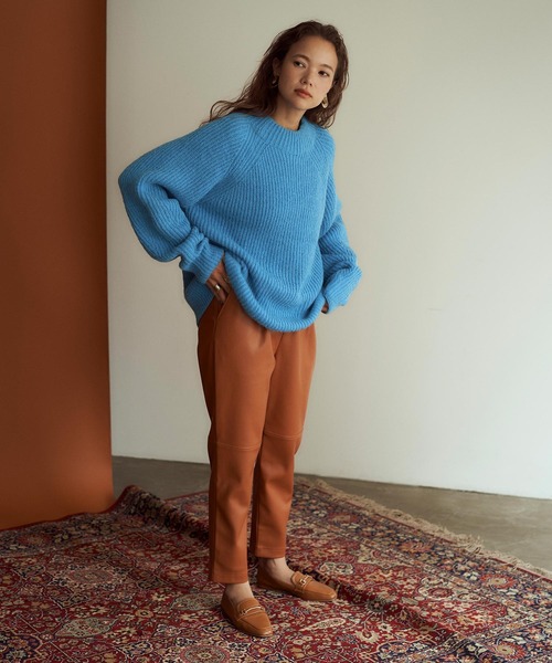 ハイネックふわっとタッチニット