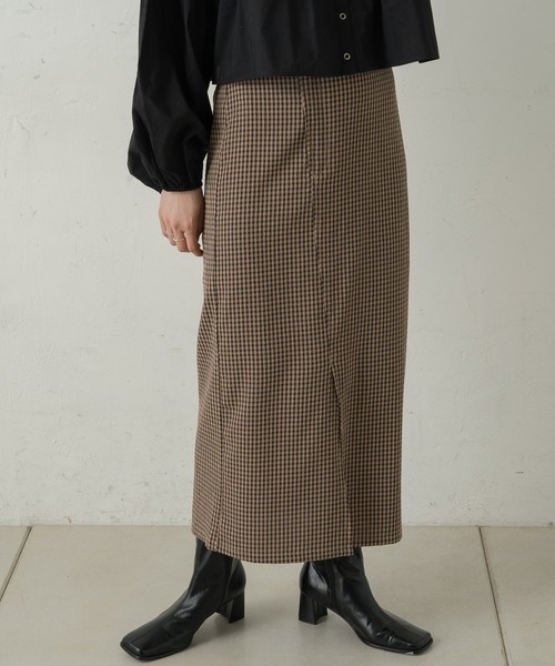 Kastane（カスタネ）の「【SETUP対応】SETUP ギンガムサッカースカート（スカート・レディース・ブラウン/ピンク/グリーン・FREE）」の2枚目の写真