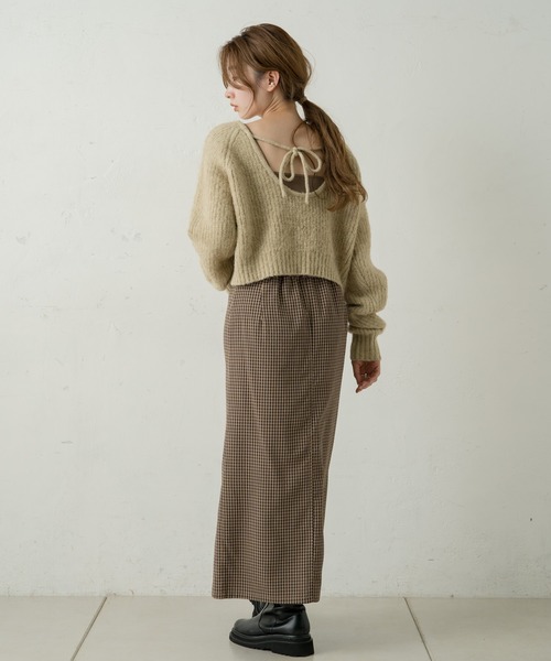 Kastane（カスタネ）の「【SETUP対応】SETUP ギンガムサッカースカート（スカート・レディース・ブラウン/ピンク/グリーン・FREE）」の6枚目の写真